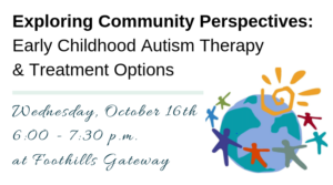 [Event Graphic] taking place Wednesday, October 16, 6 to 7:30 p.m. at Foothills Gateway